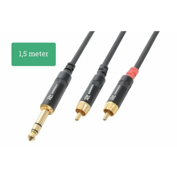 PD Connex Câble Audio Cordon Jack 6,35 Mâle Stéréo/2x RCA Mâle - 1,5m