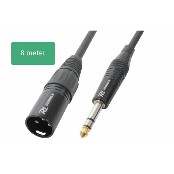 PD Connex Câble Audio Cordon XLR Mâle/Jack 6,35 Stéréo - 8m