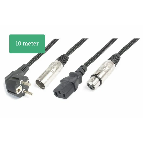 PD Connex Câble Lumière Combiné shuko - XLR M/IEC F - XLR F - 10m