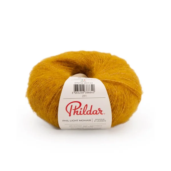 Pelote de Laine et Mohair à tricoter PHIL LIGHT MOHAIR - 25gr - Phildar