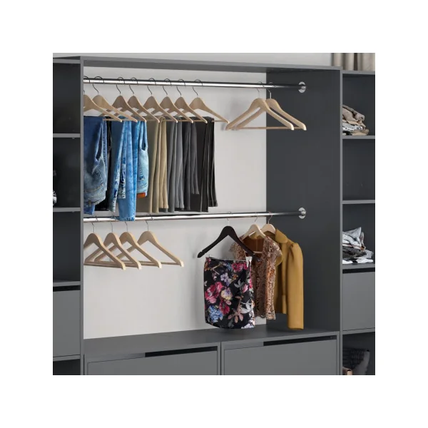 Penderie complète avec commodes anthracite Dressing ouvert Dressing chambre