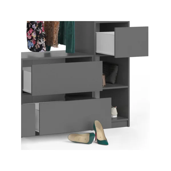 Penderie complète avec commodes anthracite Dressing ouvert Dressing chambre