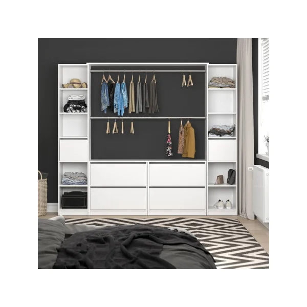 Penderie complète avec commodes blanche Dressing ouvert Dressing chambre