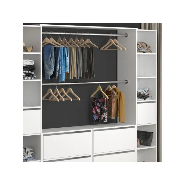 Penderie complète avec commodes blanche Dressing ouvert Dressing chambre