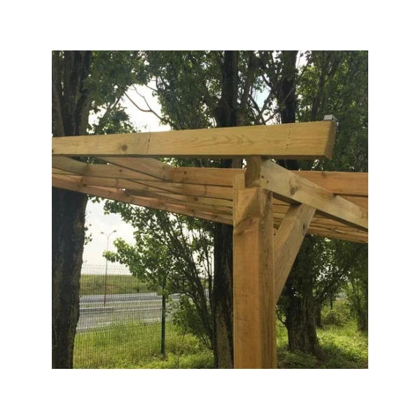 Pergola 300x550 cm adossée Pin autoclave Tonnelle adossée Couverture de toit bois massif