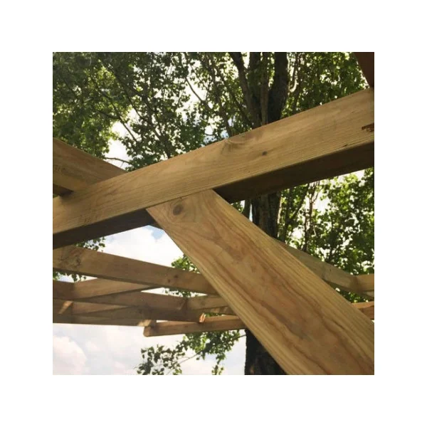 Pergola 300x920 cm adossée Pin autoclave Tonnelle adossée Couverture de toit bois massif