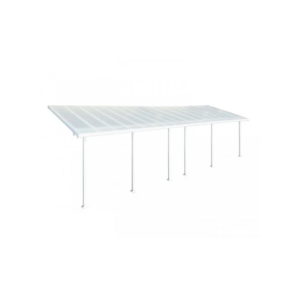 Pergola adossée 10x3m aluminium blanc Toit de terrasse en polycarbonate