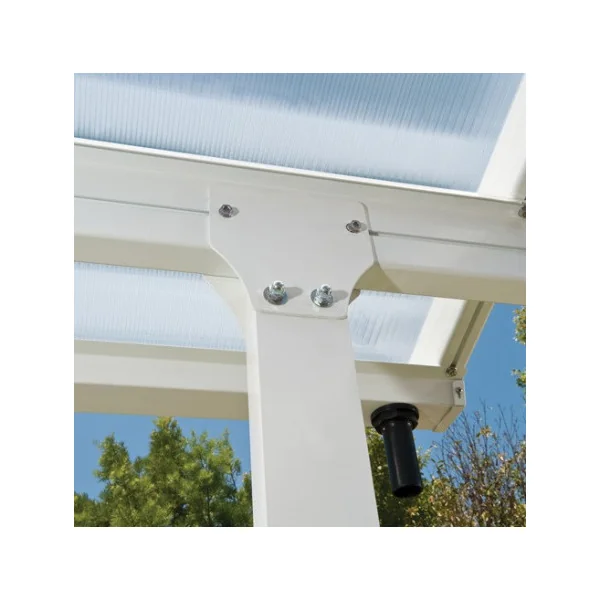Pergola adossée 3x3m aluminium blanc Toit de terrasse en polycarbonate