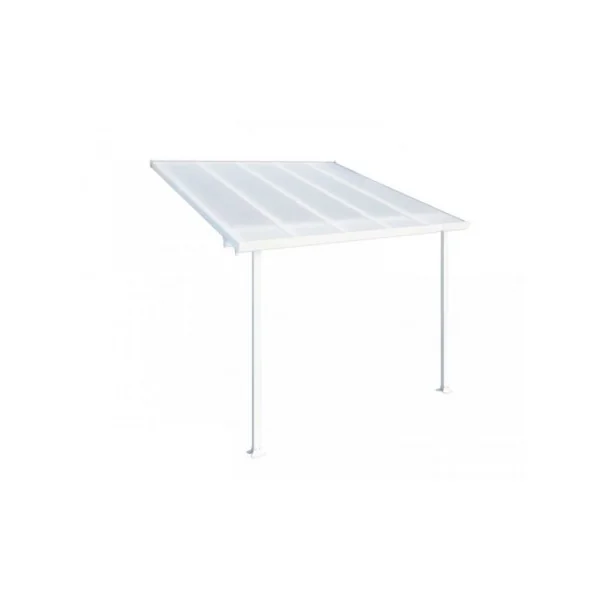 Pergola adossée 3x3m aluminium blanc Toit de terrasse en polycarbonate