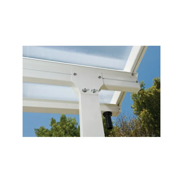 Pergola adossée 4x3m aluminium blanc Toit de terrasse en polycarbonate