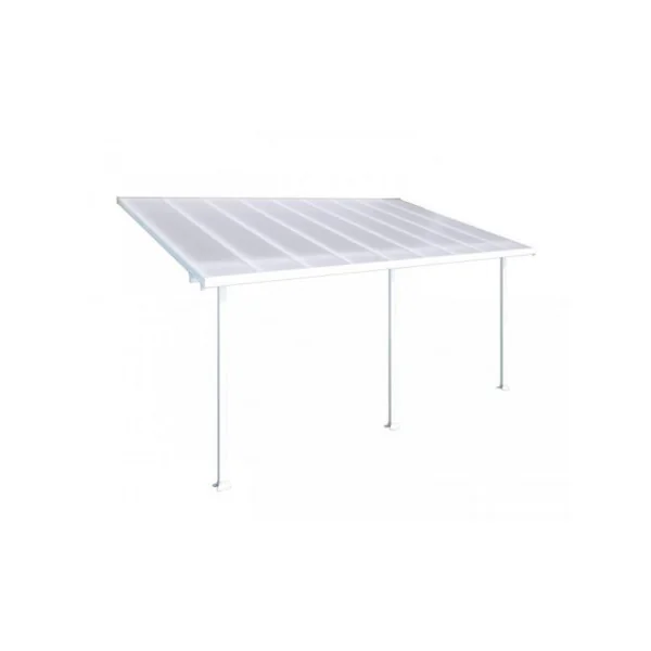 Pergola adossée 5x3m aluminium blanc Toit de terrasse en polycarbonate