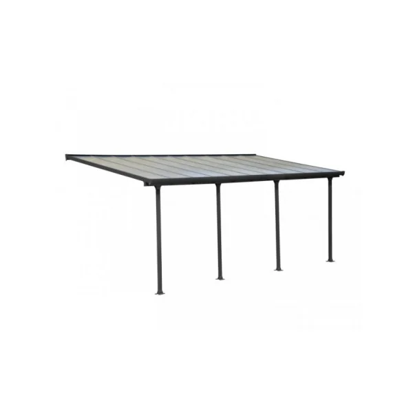 Pergola adossée 6x3m aluminium anthracite Toit de terrasse en polycarbonate