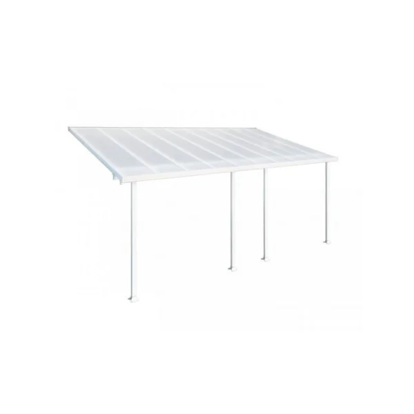 Pergola adossée 6x3m aluminium blanc Toit de terrasse en polycarbonate
