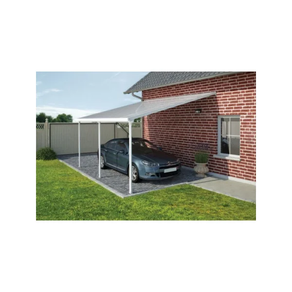 Pergola adossée 6x4m aluminium blanc Toit de terrasse en polycarbonate