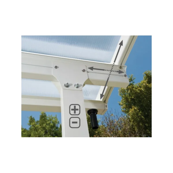 Pergola adossée 6x4m aluminium blanc Toit de terrasse en polycarbonate