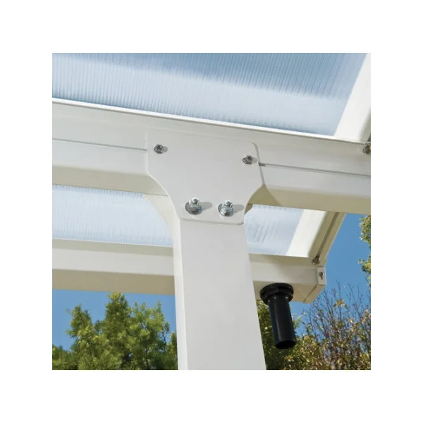 Pergola adossée 7x3m aluminium blanc Toit de terrasse en polycarbonate