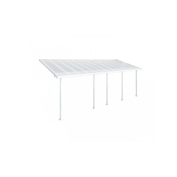 Pergola adossée 7x3m aluminium blanc Toit de terrasse en polycarbonate