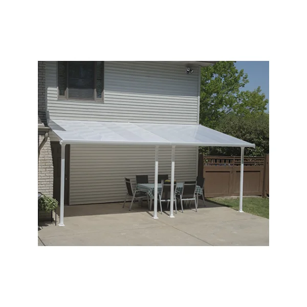 Pergola adossée 8x3m aluminium blanc Toit de terrasse en polycarbonate