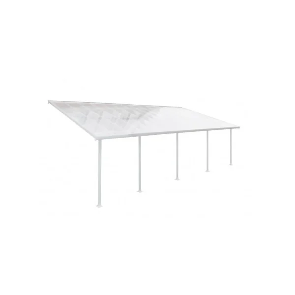 Pergola adossée 8x4m aluminium blanc Toit de terrasse en polycarbonate