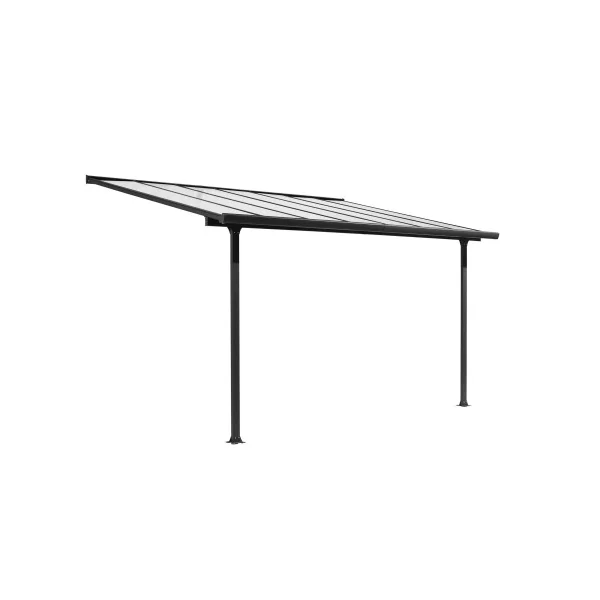 Pergola adossée 9,21m² 3x3m Aluminium Anthracite Toit de Terrasse en Polycarbonate