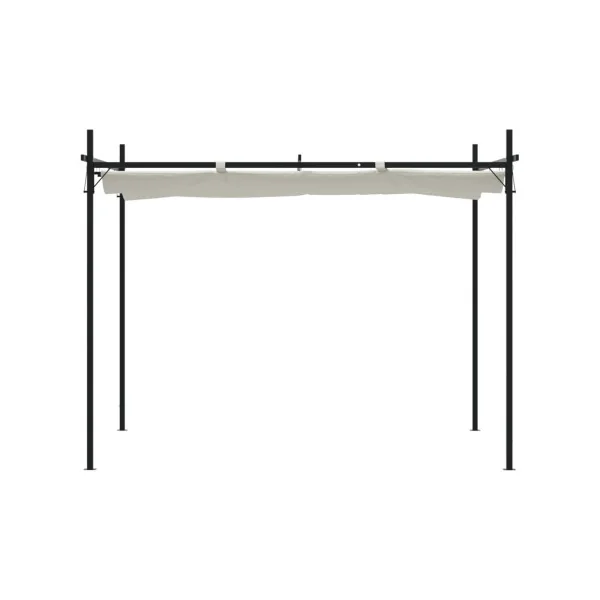 Pergola de Jardin avec Toit rétractable Crème 2,95x2,92m Tonnelle de Jardin Tonnelle Terrasse Pergola Terrasse