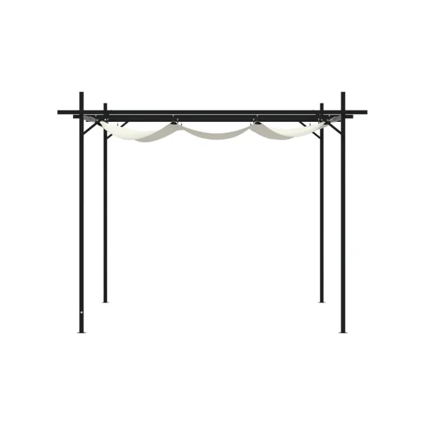 Pergola de Jardin avec Toit rétractable Crème 2,95x2,92m Tonnelle de Jardin Tonnelle Terrasse Pergola Terrasse