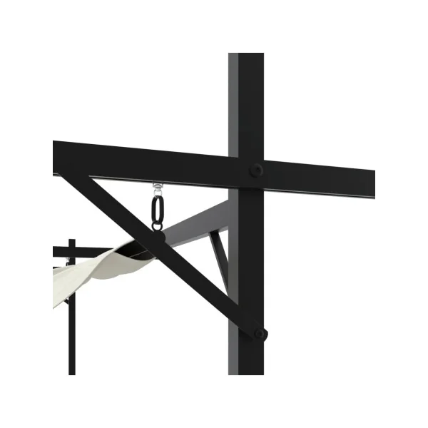 Pergola de Jardin avec Toit rétractable Crème 2,95x2,92m Tonnelle de Jardin Tonnelle Terrasse Pergola Terrasse