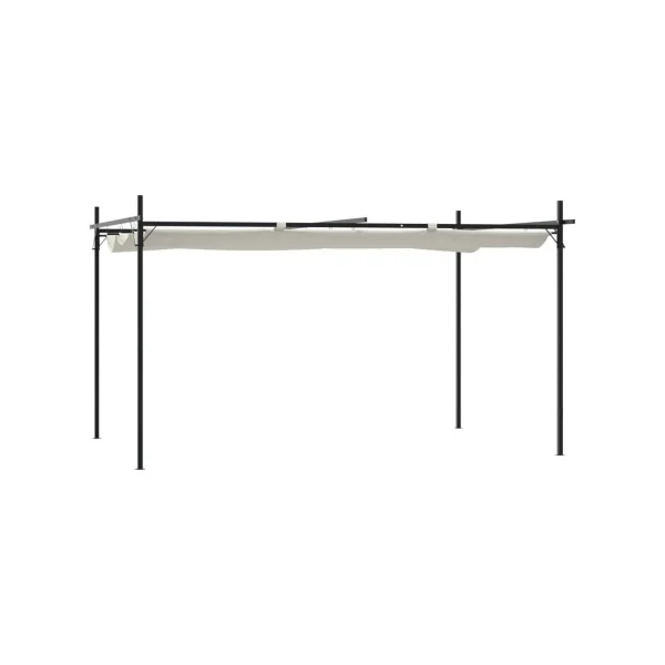 Pergola de Jardin avec Toit rétractable Crème 3,95x2,92m Tonnelle de Jardin Tonnelle Terrasse Pergola Terrasse