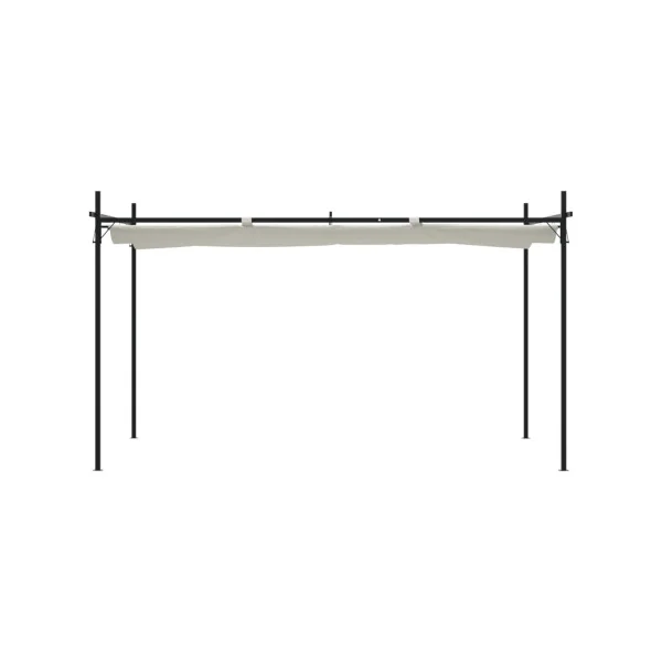 Pergola de Jardin avec Toit rétractable Crème 3,95x2,92m Tonnelle de Jardin Tonnelle Terrasse Pergola Terrasse