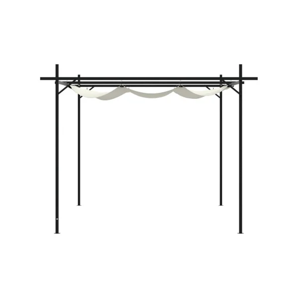 Pergola de Jardin avec Toit rétractable Crème 3,95x2,92m Tonnelle de Jardin Tonnelle Terrasse Pergola Terrasse