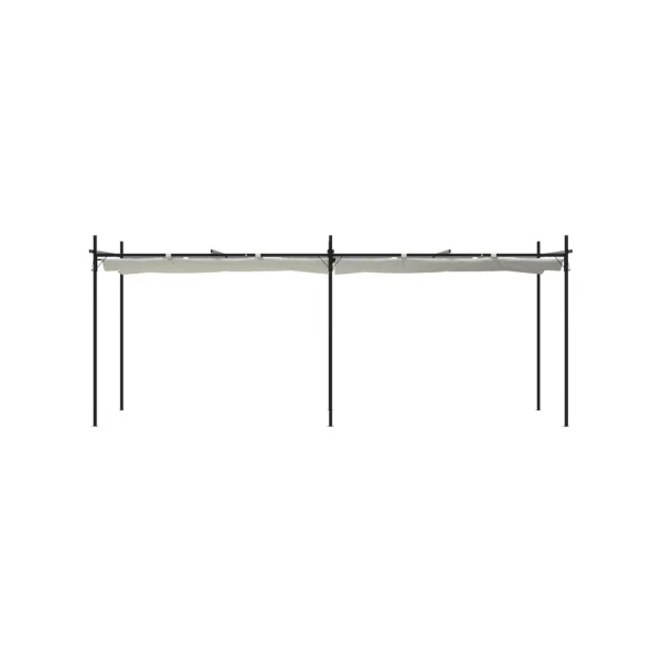 Pergola de Jardin avec Toit rétractable Crème 5,89x2,92m Tonnelle de Jardin Tonnelle Terrasse Pergola Terrasse