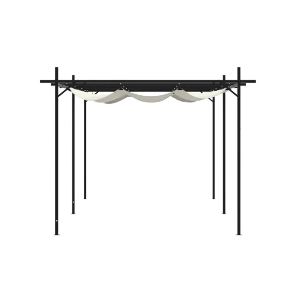 Pergola de Jardin avec Toit rétractable Crème 5,89x2,92m Tonnelle de Jardin Tonnelle Terrasse Pergola Terrasse