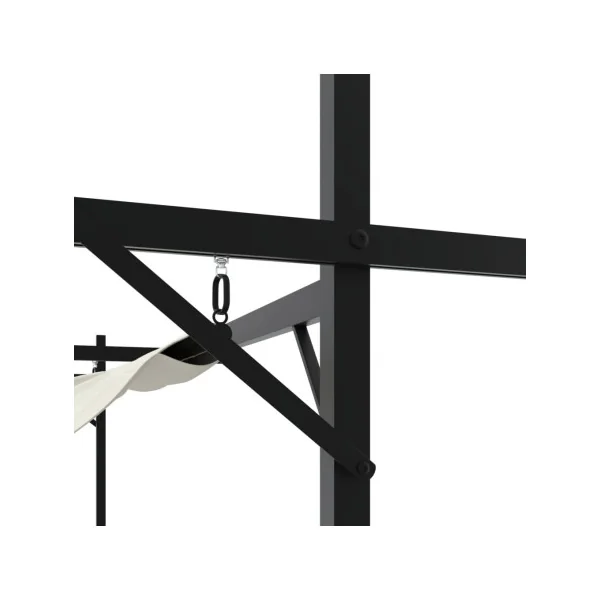 Pergola de Jardin avec Toit rétractable Crème 5,89x2,92m Tonnelle de Jardin Tonnelle Terrasse Pergola Terrasse