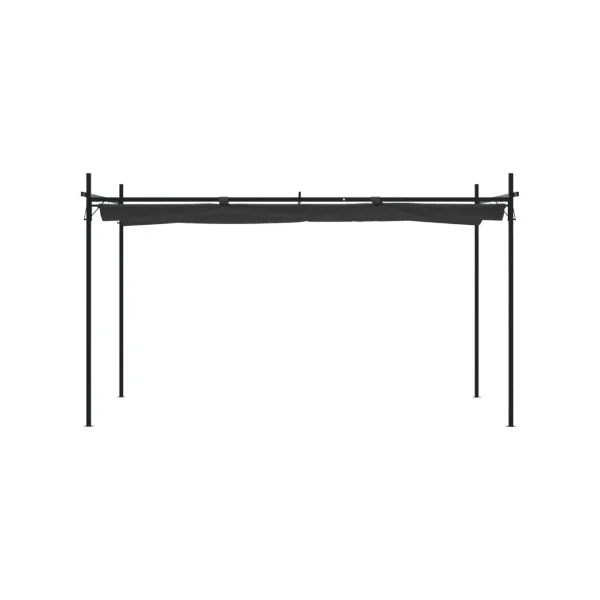 Pergola de Jardin avec Toit rétractable Noir 3,95x2,92m Tonnelle de Jardin Tonnelle Terrasse Pergola Terrasse