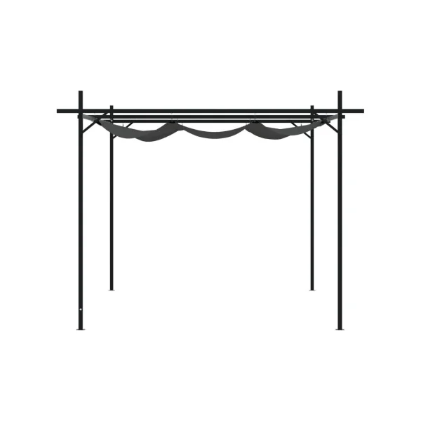 Pergola de Jardin avec Toit rétractable Noir 3,95x2,92m Tonnelle de Jardin Tonnelle Terrasse Pergola Terrasse