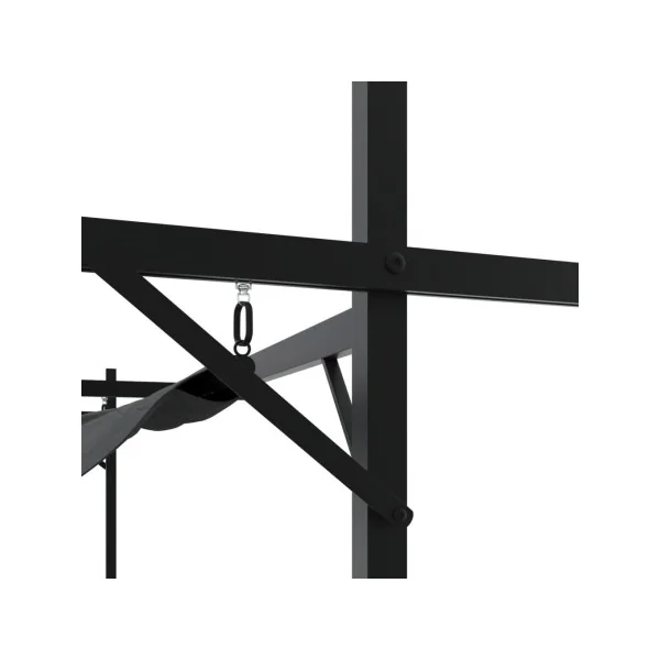 Pergola de Jardin avec Toit rétractable Noir 3,95x2,92m Tonnelle de Jardin Tonnelle Terrasse Pergola Terrasse