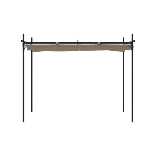 Pergola de Jardin avec Toit rétractable Taupe 2,95x2,92m Tonnelle de Jardin Tonnelle Terrasse Pergola Terrasse