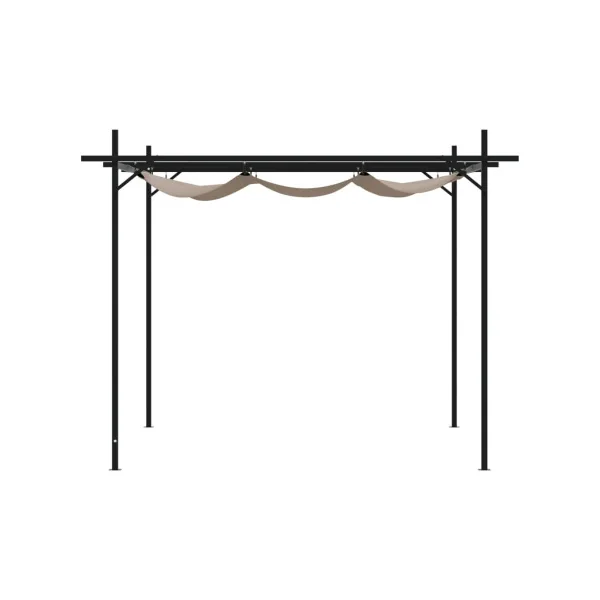 Pergola de Jardin avec Toit rétractable Taupe 2,95x2,92m Tonnelle de Jardin Tonnelle Terrasse Pergola Terrasse