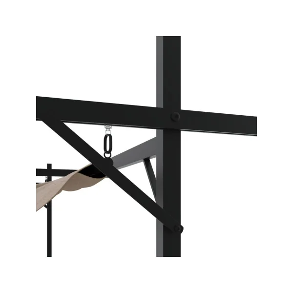 Pergola de Jardin avec Toit rétractable Taupe 2,95x2,92m Tonnelle de Jardin Tonnelle Terrasse Pergola Terrasse