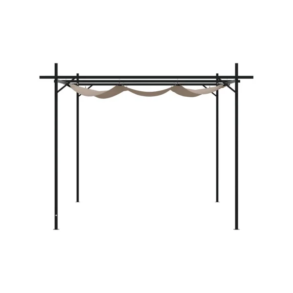 Pergola de Jardin avec Toit rétractable Taupe 3,95x2,92m Tonnelle de Jardin Tonnelle Terrasse Pergola Terrasse