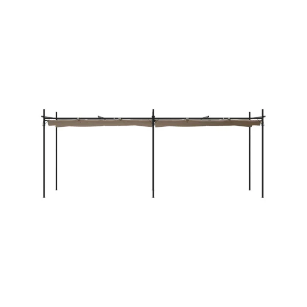 Pergola de Jardin avec Toit rétractable Taupe 5,89x2,92m Tonnelle de Jardin Tonnelle Terrasse Pergola Terrasse