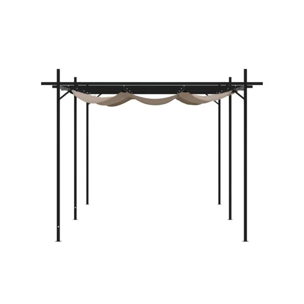 Pergola de Jardin avec Toit rétractable Taupe 5,89x2,92m Tonnelle de Jardin Tonnelle Terrasse Pergola Terrasse