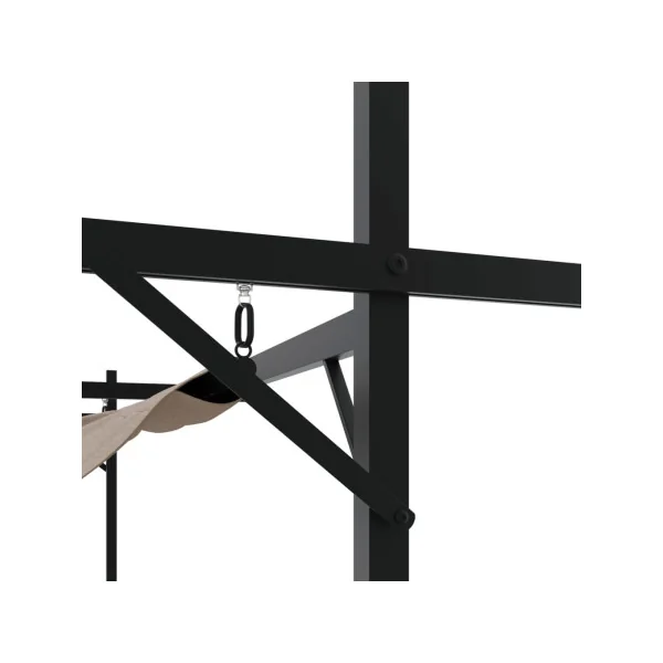 Pergola de Jardin avec Toit rétractable Taupe 5,89x2,92m Tonnelle de Jardin Tonnelle Terrasse Pergola Terrasse