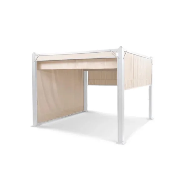 Pergola de jardin design 3x3m beige Pergola en Aluminium blanc Tonnelle de jardin en Alu