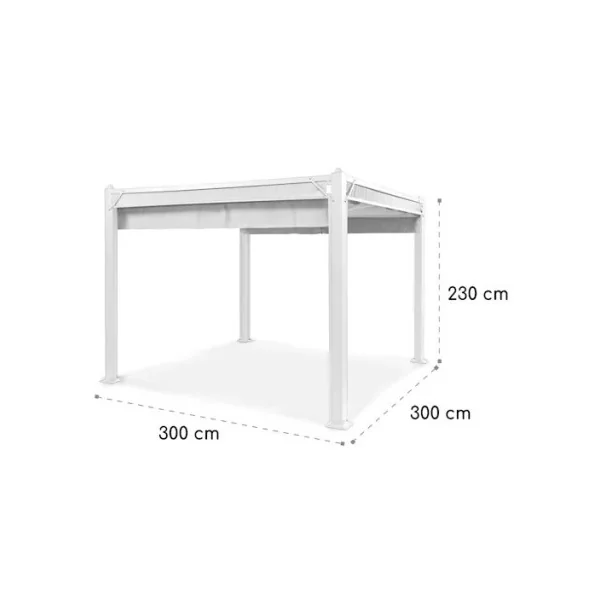 Pergola de jardin design 3x3m Pergola en Aluminium blanc Tonnelle de jardin en Alu