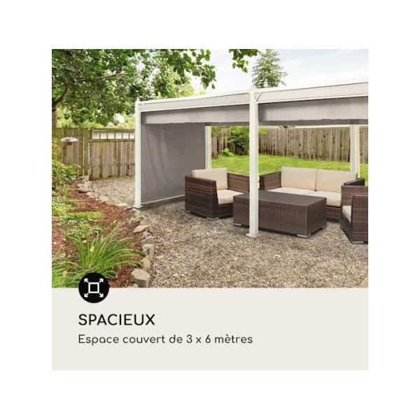 Pergola de jardin design 6x3m Pergola en Aluminium blanc Tonnelle de jardin en Alu