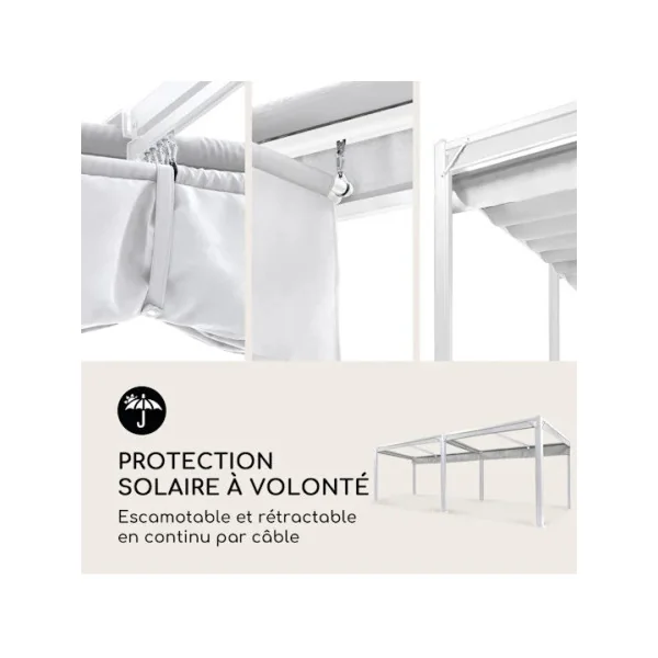 Pergola de jardin design 6x3m Pergola en Aluminium blanc Tonnelle de jardin en Alu