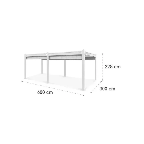 Pergola de jardin design 6x3m Pergola en Aluminium blanc Tonnelle de jardin en Alu