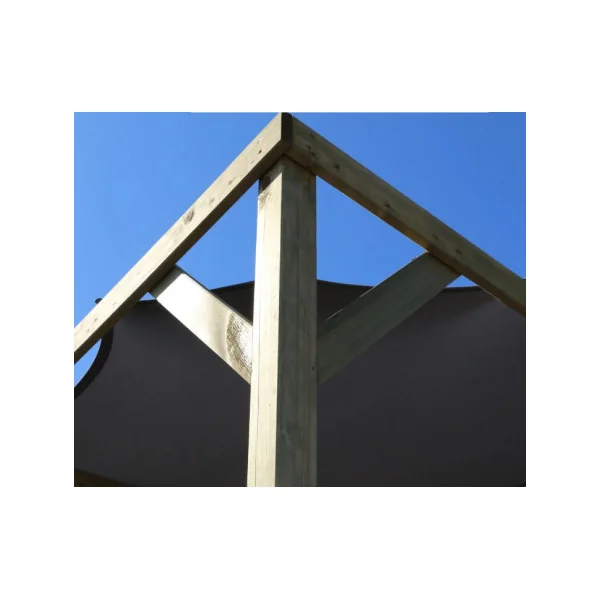 Pergola FSC 300x300 cm autoportante avec toile polyester Pergola contemporaine Tonnelle de jardin bois