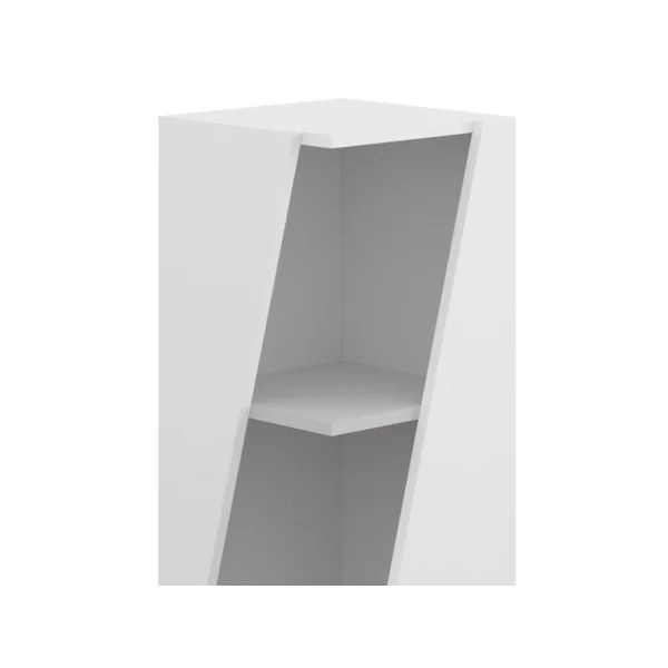 Petite Bibliothèque d'angle blanche meuble rangement livre étagère rangement